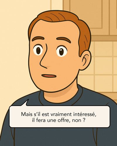 L'agent immobilier explique l'effet de stigmatisation : un bien qui reste trop longtemps sur le marché suscite la méfiance des acheteurs