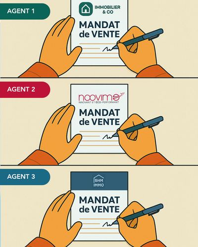 Un vendeur explique sa stratégie : confier son bien à plusieurs agences pour maximiser la diffusion et les contacts acheteurs