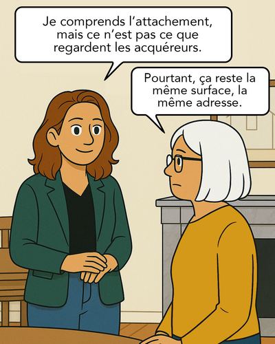 Le couple réalise que des différences qu'ils jugeaient mineures ont en réalité un impact réel sur la valeur perçue par les acquéreurs